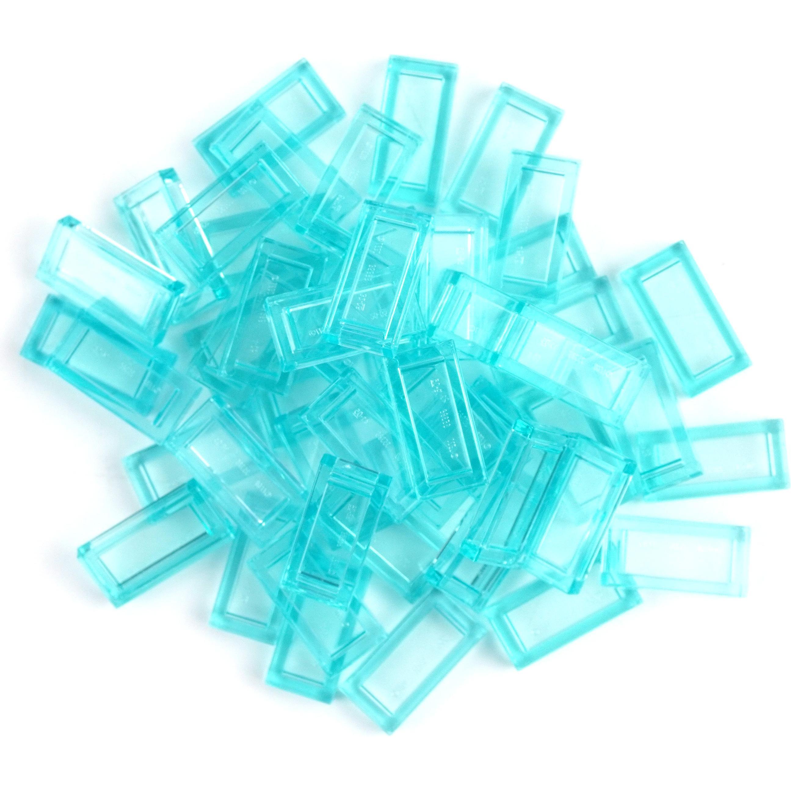 LEGO 1x2 Fliesen transparent Hellblau - 250 Stueck - Trans blue tile 3069b (LEGO Zubehör)