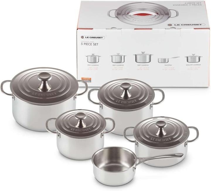 Produktbild Le Creuset 3-Ply Plus 5Tlg. Topfset (Pfannenset + Topfset, Edelstahl)