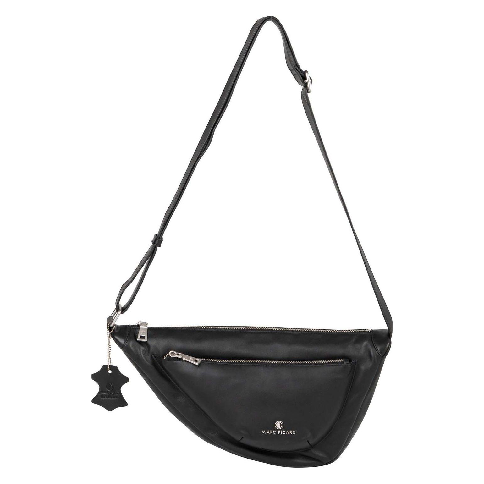 Marc Picard, Damen, Handtasche, Maremma Shoulder Bag Moon, Schwarz