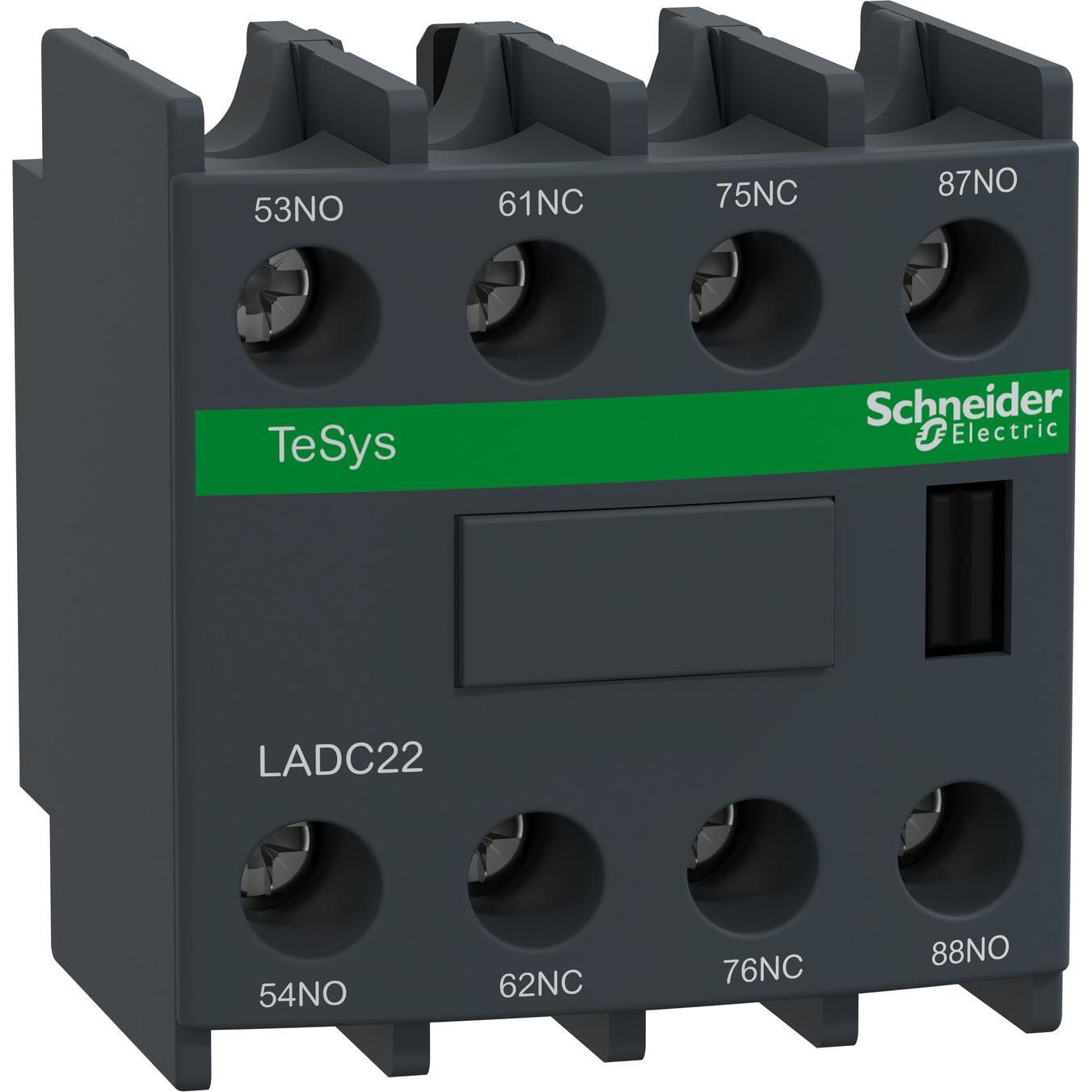 Schneider Electric Kontaktblock 2 Öffner 2 Schließer, Taster + Schalter, Mehrfarbig