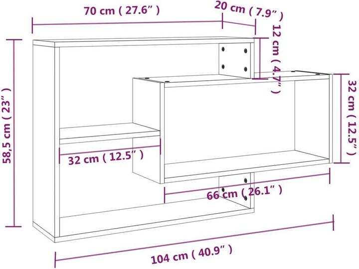 Immagine prodotto vidaXL Wandregal (104 x 20 x 58.50 cm)