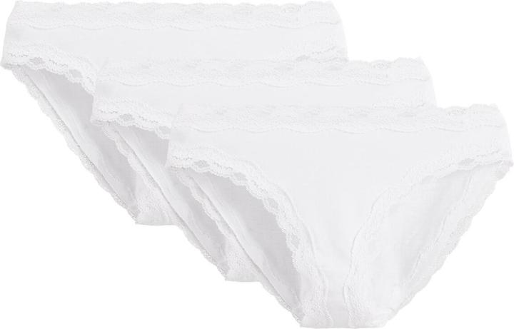 Produktbild La Redoute Collections 3er-Pack Slips aus Baumwolle und Spitze (36, 38, 3er Pack)