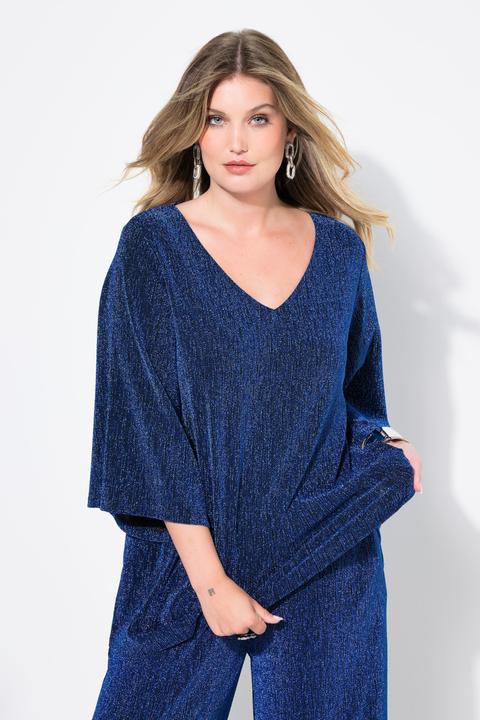 Actual product image Miamoda A-line t-shirt with glitter effect and 3/4 sleeves (52)