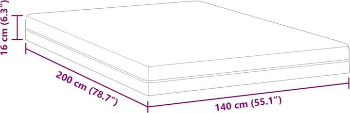 Produktbild vidaXL Memory-Schaum-Matratze (Schaumstoffkern, 140 x 200 cm)