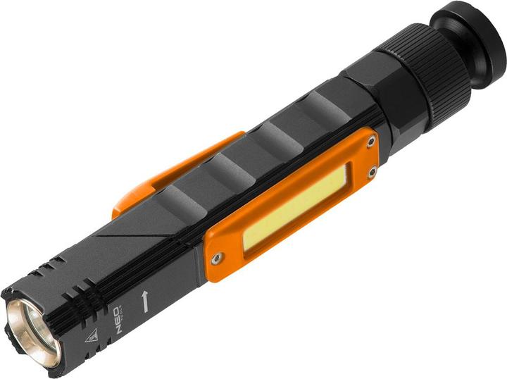 Actual product image Neo Flashlight Flashlight (USB rechargeable flashlight 300 lm 2 in 1 CREE XPE + COB LED) (17.20 cm)