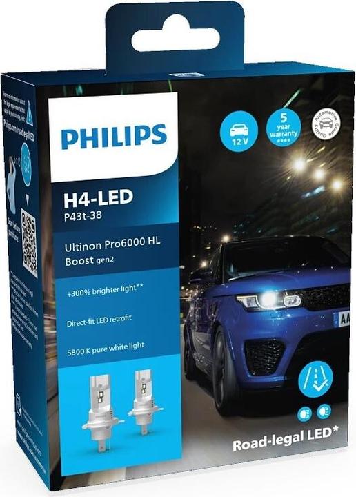 Actual product image Philips Ultinon Pro6000 Boost HL (H4)