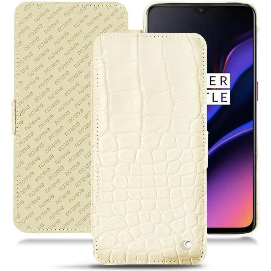 Noreve Lederschutzhülle horizontal (OnePlus 6T), Smartphone Hülle, Weiss