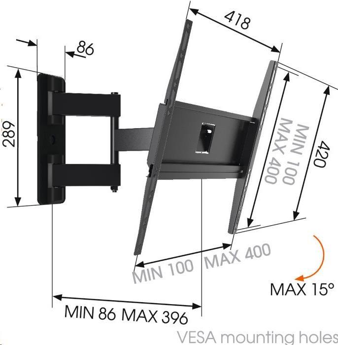 Actual product image Vogels MA3040-A1 TURN Wall Mount 32-55" (Wall, 65", 25 kg)