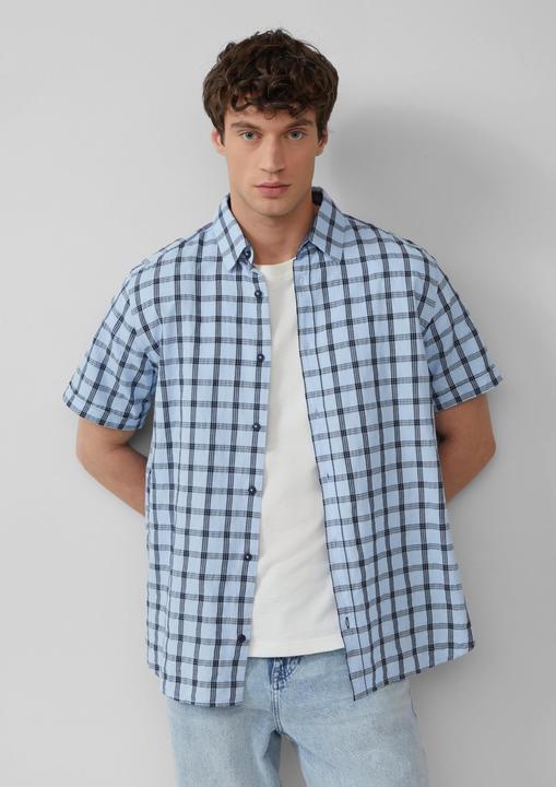 Image du produit S.Oliver Hemd Regular Fit: Kariertes Kurzarmhemd mit Struktur (L)