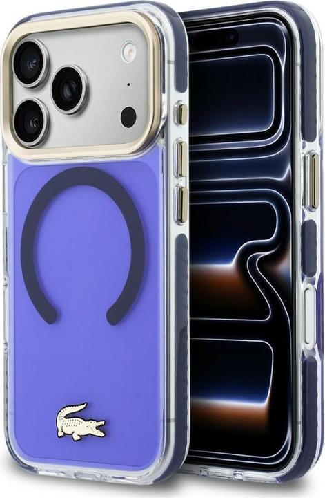 Productafbeelding Lacoste Etui Shockproof Transparent Frosted Gold Logo MagSafe do iPhone 17 Pro Max marine (Apple iPhone 17 Pro Max)