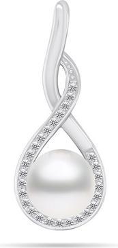 Image du produit Brilio Silver - Elégant pendentif en argent avec une vraie perle et des zircons PT123W