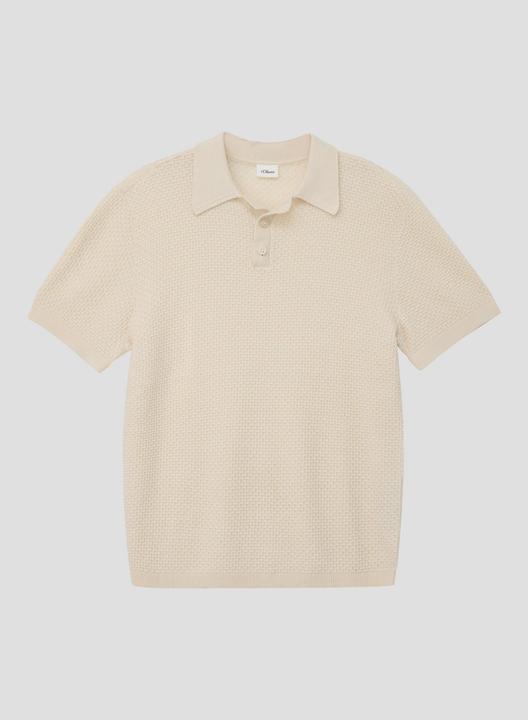 Produktbild s.Oliver Leichtes Strickpolo aus Baumwollmix im Regular Fit (170, 176)