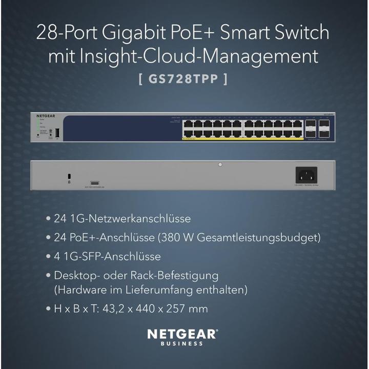 Produktbild Netgear 28pt Ge Poe+ Smart Switch (28 Ports)
