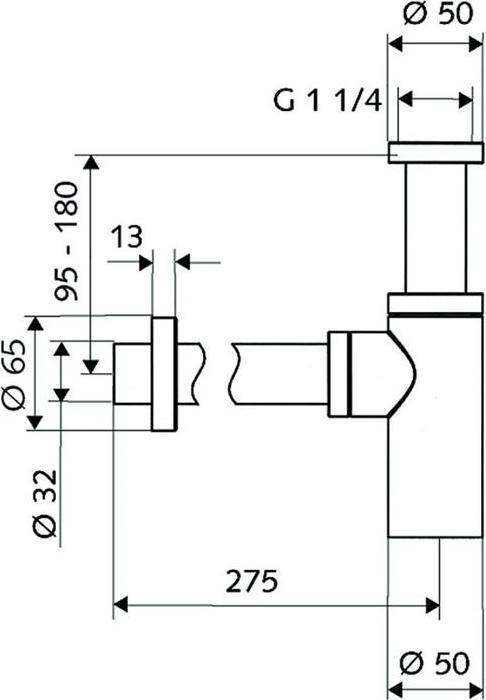 Image du produit Schell Siphon design EDITION chrome (Siphon de lave-vaisselle, 1 1/4")