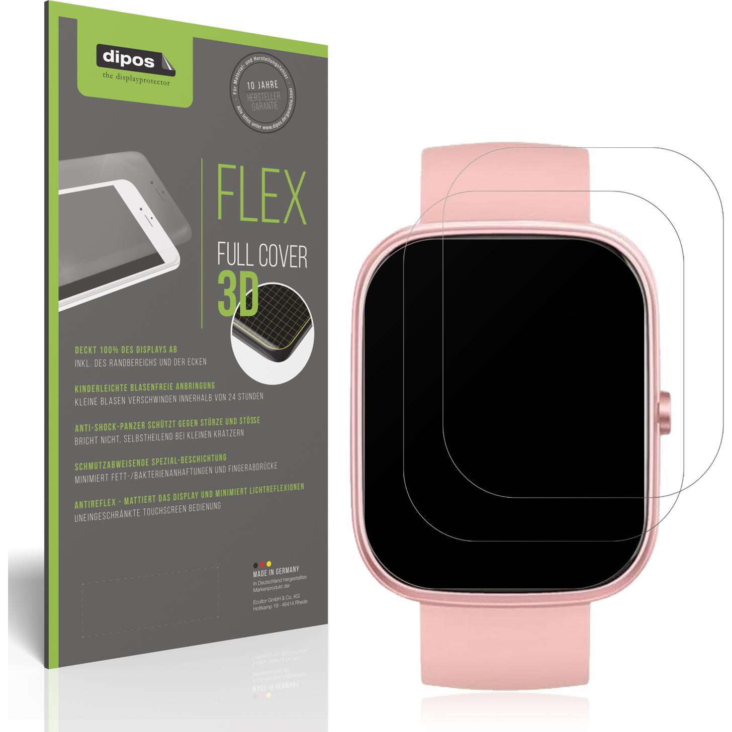 Dipos Full Cover Schutzfolie Matt, Smartwatch Schutzfolie, Transparent