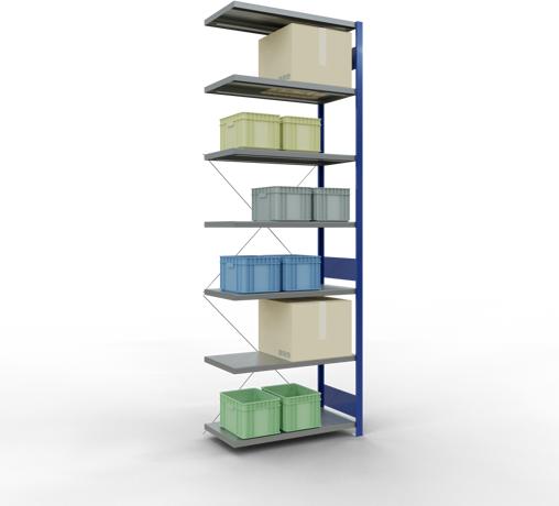 Produktbild Schulte Lagertechnik Stecksystem Anbauregal MULTIplus250 mit Kreuzstrebe