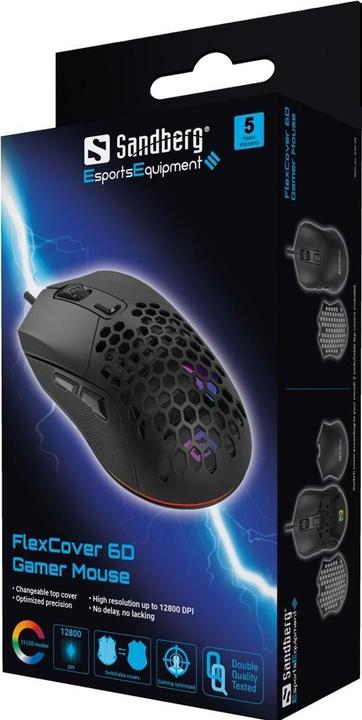 Actual product image Sandberg FlexCover 6D Gamer Mouse (Cable)