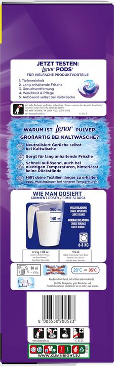 Actual product image Lenor WM Pulver Amethyst & Blütentraum 4.5KG Waschmittel 90 WL (90 Washing cycles, Washing powder)