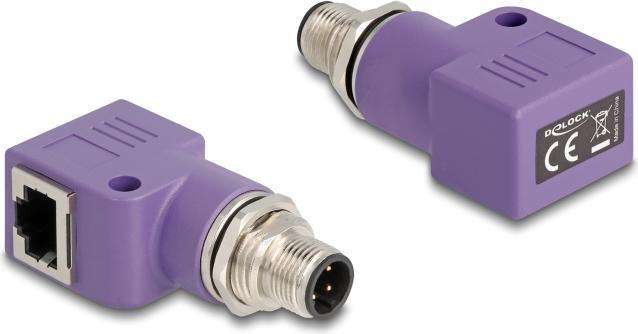 Actual product image Delock M12 adapter A-coded 8 pin plug to RJ45 socket Ca (RJ45, RJ45 (1x))