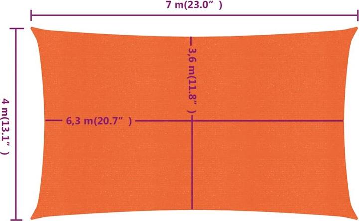 Produktbild vidaXL Sonnensegel 160 g/m² Rechteckig HDPE (4 x 7 m)