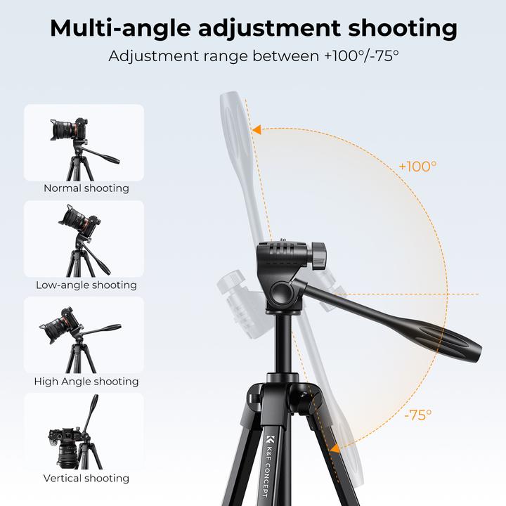 Actual product image K&F Concept B174A1 Magnesium Aluminum Alloy Tripod (Metal)