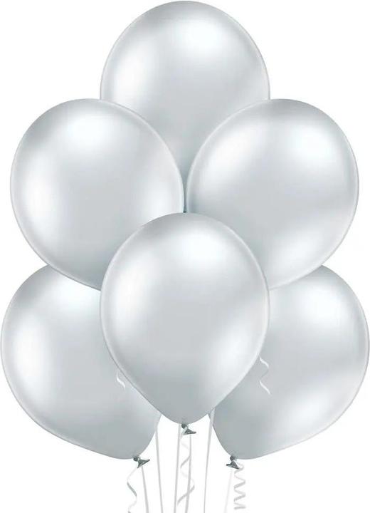 Actual product image Belbal Balloon Glossy Silver, Ø 30 cm, 50 pieces (50 x)