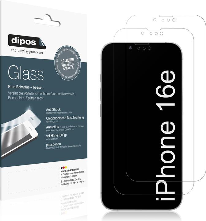 Produktbild Dipos Anti-Shock Displayschutz Matt 9H (1 Stück, Apple iPhone 16e)
