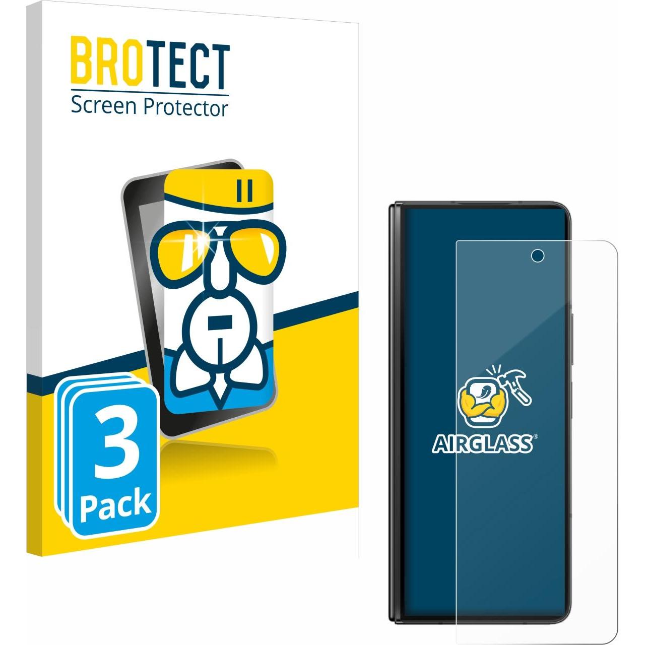BROTECT AirGlass Panzerglasfolie (3 Stück, Samsung Galaxy S21), Smartphone Schutzfolie, Transparent