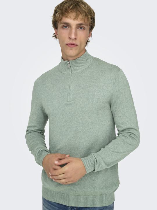 Produktbild Only & Sons Onsloui Reg 12 Mel Half Zip Knit Noos (XL)