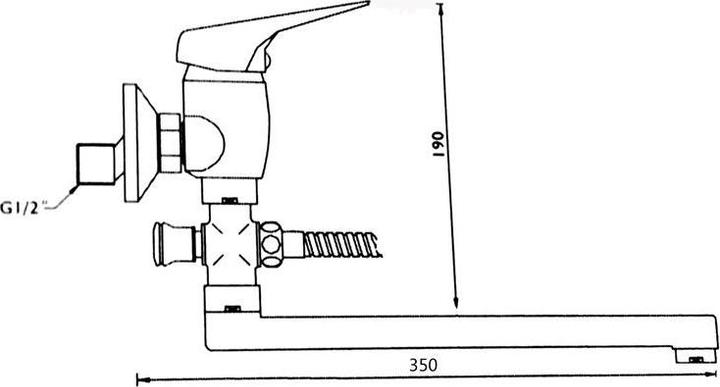 Actual product image Thema_lux BATH FAUCET LONG SPOUT L-1103A WO ACC