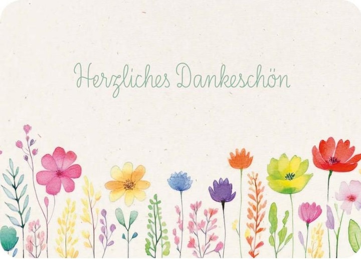 Produktbild Fotoeigenart Postkarte Aquarell Dankeschön A6 (1 Stk.)