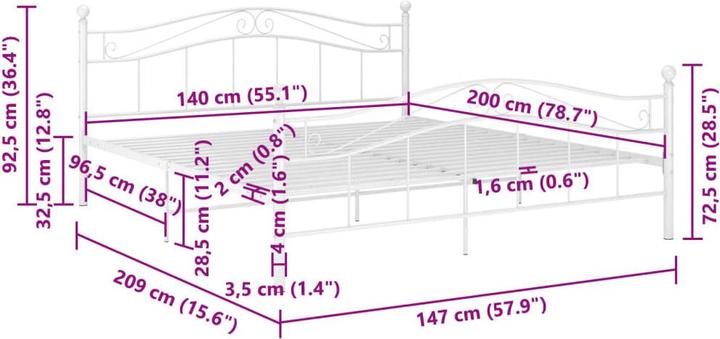 Image du produit vidaXL Bettgestell (140 x 200 cm)