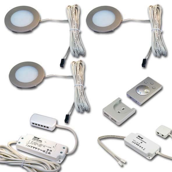 Produktbild Hera 3er Set Dynamic FR 55-61057830108LED 3W edelst. 24V DC Funk Anbau