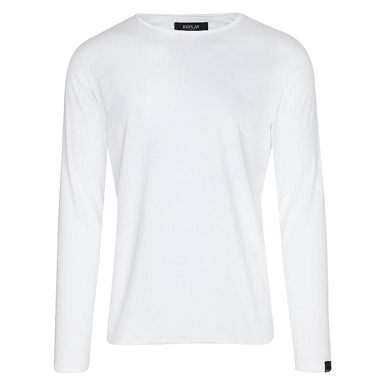 Replay, Herren, Shirts, Langarmshirt, Weiss, (Xl)