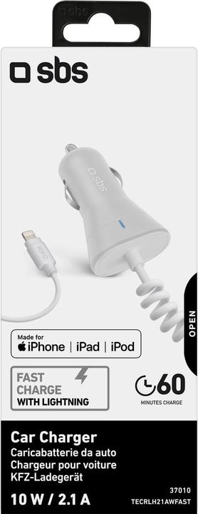 Immagine prodotto SBS Caricabatterie da auto con connettore Lightning per iPhone, iPad e iPod