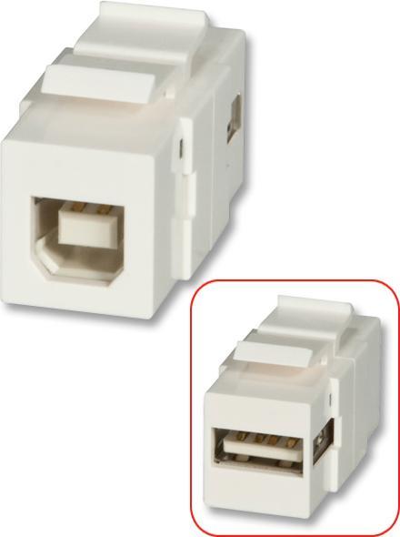 Actual product image Lindy USB A/B Double Coupling Keystone Module for Wall Outlets (Keystone module)