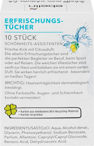 Produktbild dm ebelin Erfrischungstücher Citrusduft (Reinigungstücher Gesicht)
