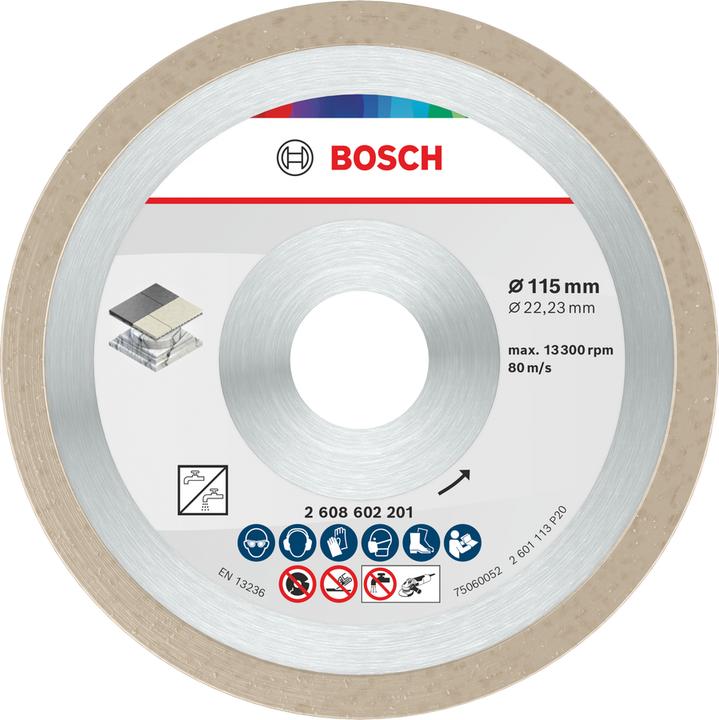 Produktbild Bosch Professional Zubehör Diamanttrennscheibe Standard for Ceramic, 115 x 22,23 x 1,6 x 7 mm, 10er-Pack