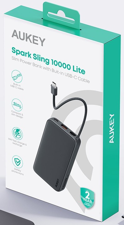 Actual product image Aukey Spark Sling (10000 mAh, 15 W, 38.50 Wh)