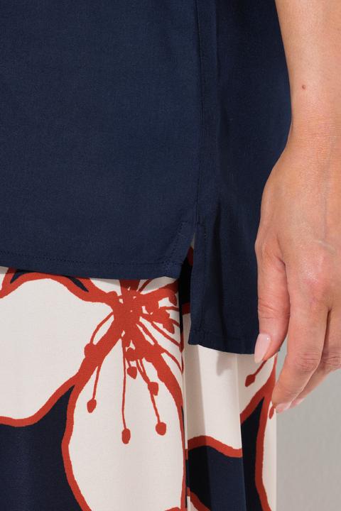 Immagine prodotto Ulla Popken Blusa a tunica dal taglio oversize con scollo a barca e mezze maniche (46, 48)