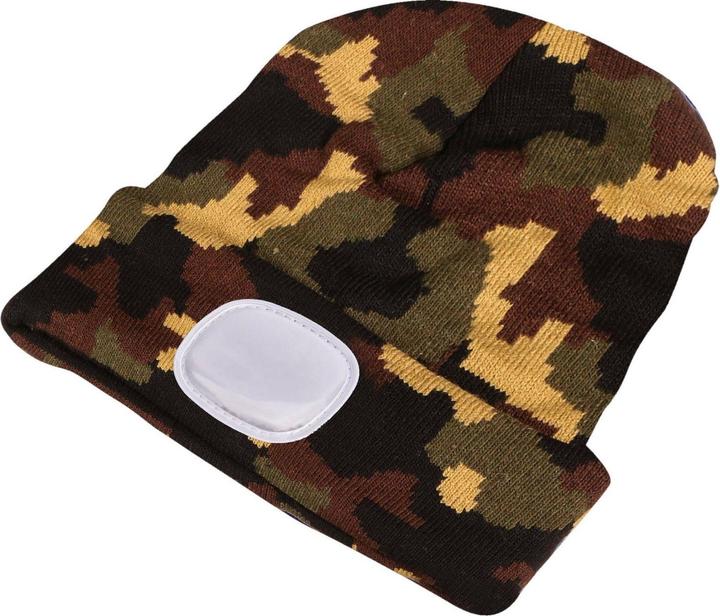 Produktbild Sixtol Cap mit Stirnlampe 180lm, wiederaufladbar, USB, Universalgrösse, Baumwolle/PE, Camouflage (180 lm)
