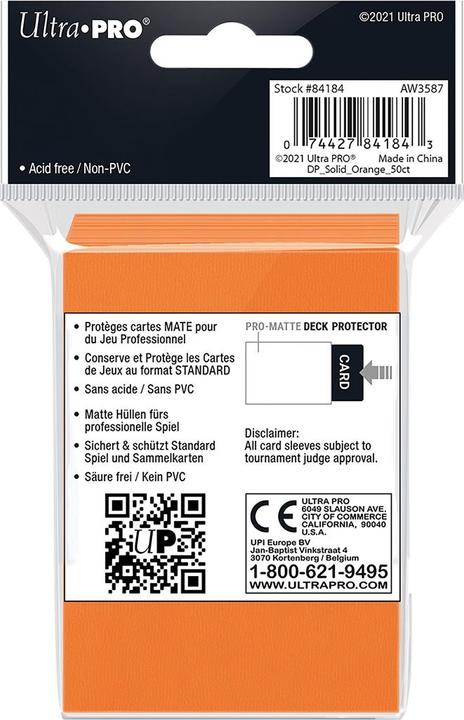 Produktbild Ultra Pro Orange PRO-Matte Standard
