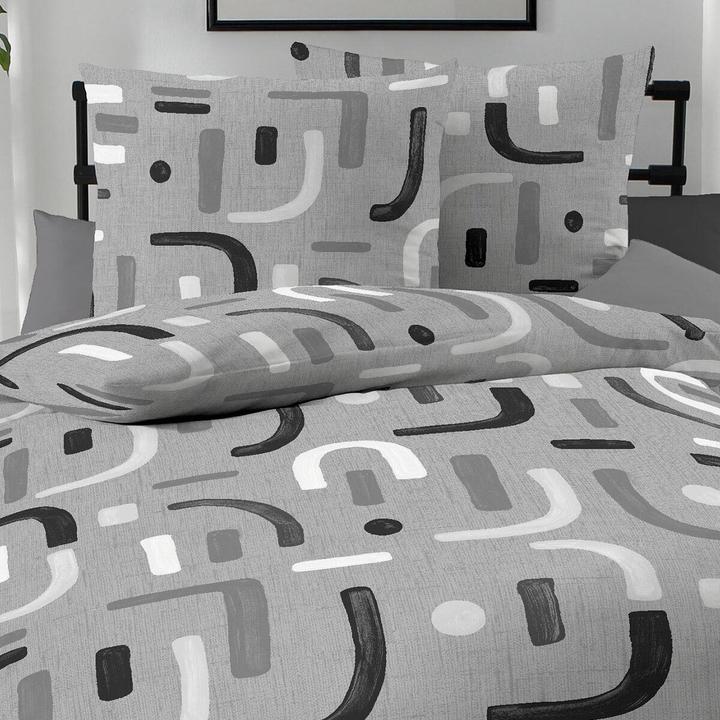 Actual product image Kaeppel Biber Bettwäsche Elements grau (Bedding set, 155x220 cm + 80x80 cm)