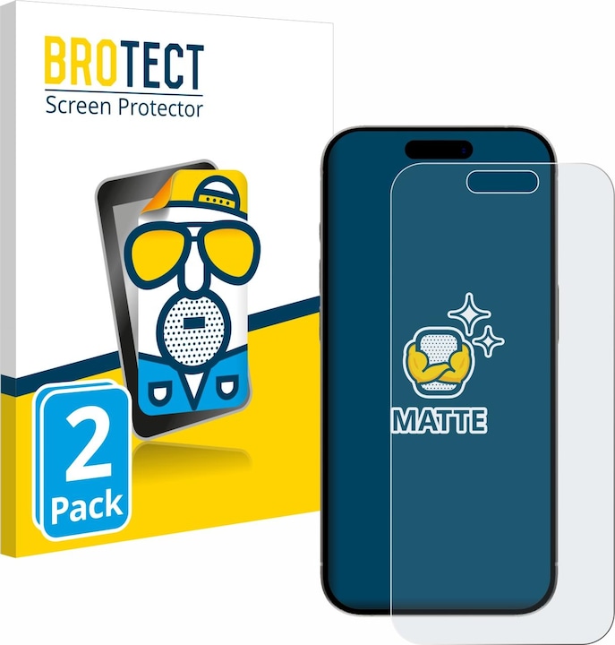 Actual product image BROTECT Anti-glare screen protector matt (2 Piece, Apple iPhone 15 Pro)
