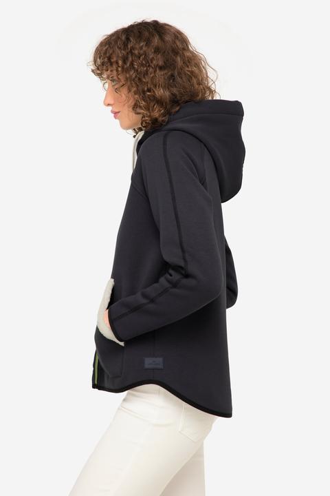 Immagine prodotto Laurasøn Giacca di felpa con fodera di teddy, cappuccio e maniche lunghe raglan (S)