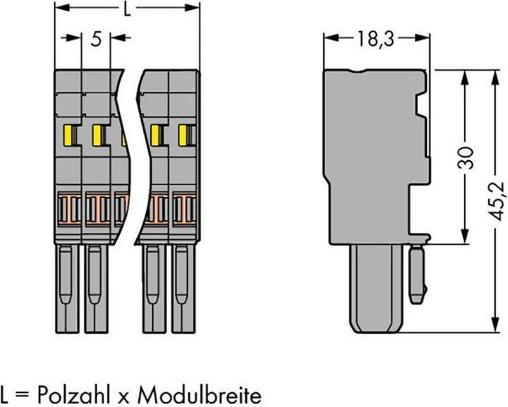Produktbild Wago 1 Conductor Female Plug, 9 Pole Grey (Diverse)