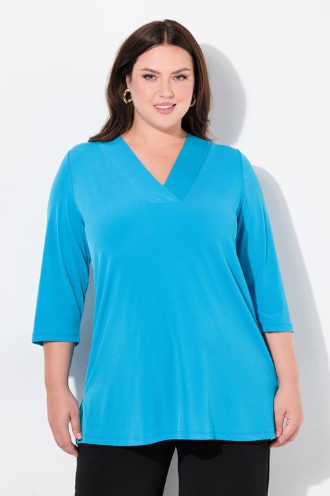 Produktbild Ulla Popken Longshirt, A-Linie, V-Ausschnitt, 3/4-Ärmel (50, 52)