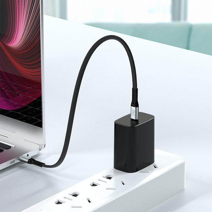 Productafbeelding Dudao USB-C naar USB-C 100W PD 0,23m kabel (zwart) (0.23 m, 100 W)