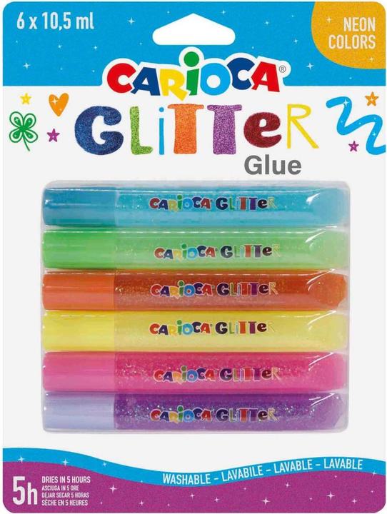 Immagine prodotto Carioca Penne Glitter Colori Fluo (6 x)