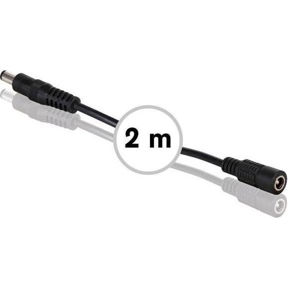 HQ Power Verlängerungskabel Mit Dc-Stecker/-Buchse - 2 m - Schwarz, PC Netzteil, Schwarz